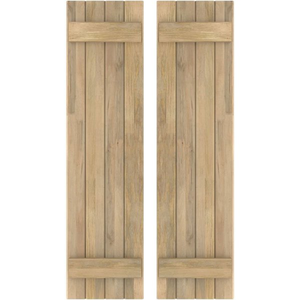 Ekena Millwork Americraft 4-Board (2 Batten) Exterior Real Wood Joined Board-n-Batten Shutters, ARW101BB414X32UNH ARW101BB414X32UNH